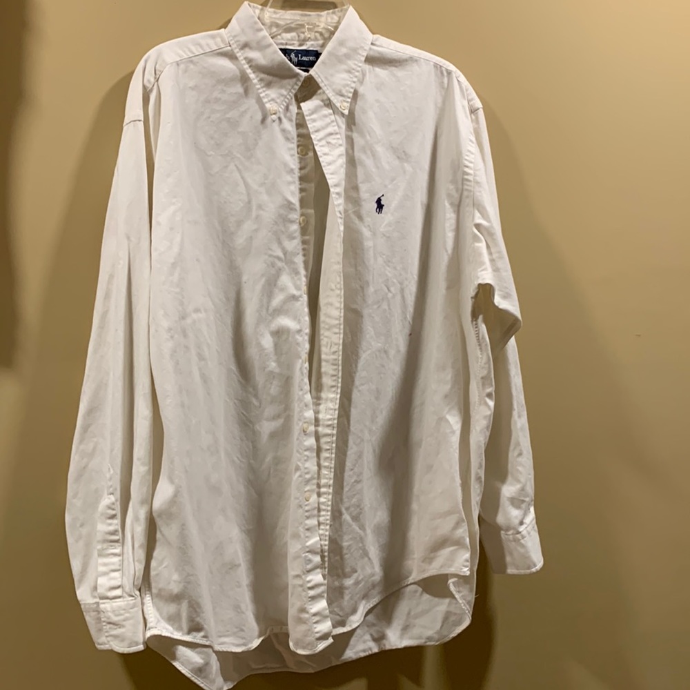 Ralph Lauren white polo button down shirt